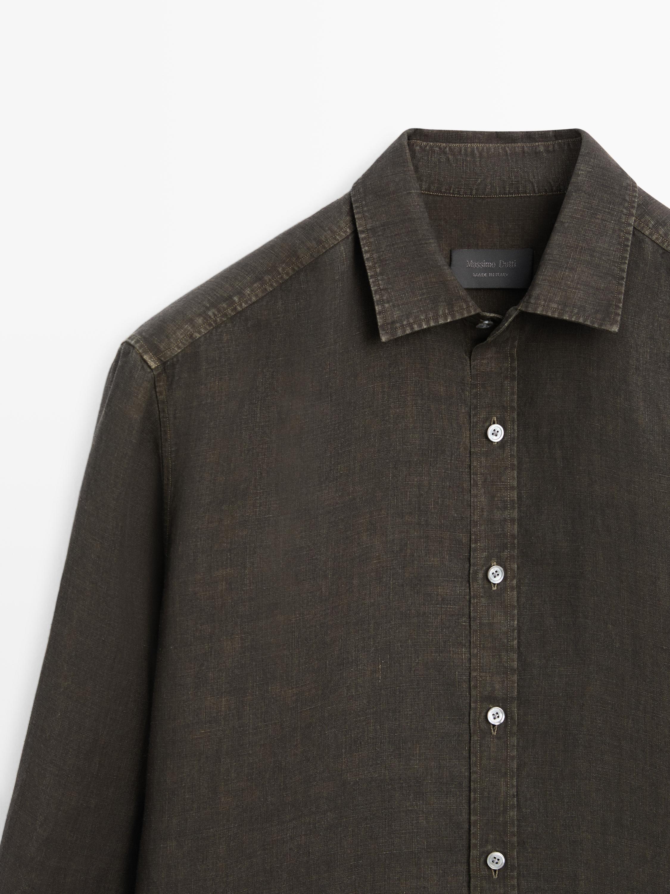 100% linen regular fit shirt